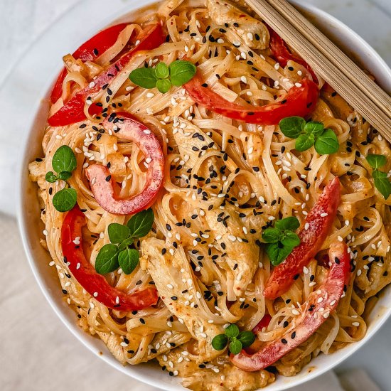 Thai Red Curry Chicken Noodles