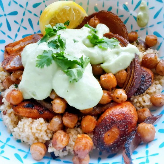 Roasted Chickpeas over Couscous