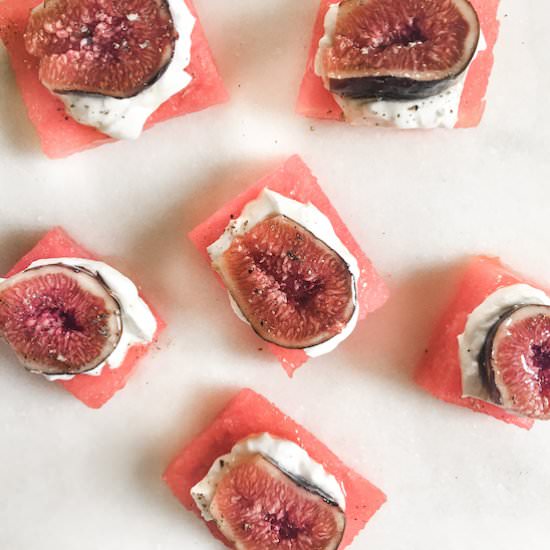 Fresh Fig and Watermelon Bites