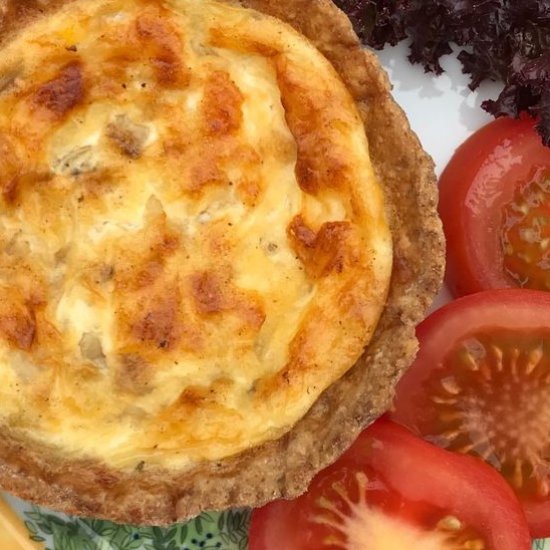 Mini cheese and onion quiches