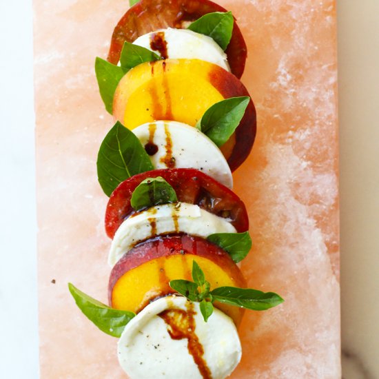 Salt Block Peach Caprese