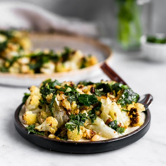 Tahini Roasted Cauliflower w/ Herbs