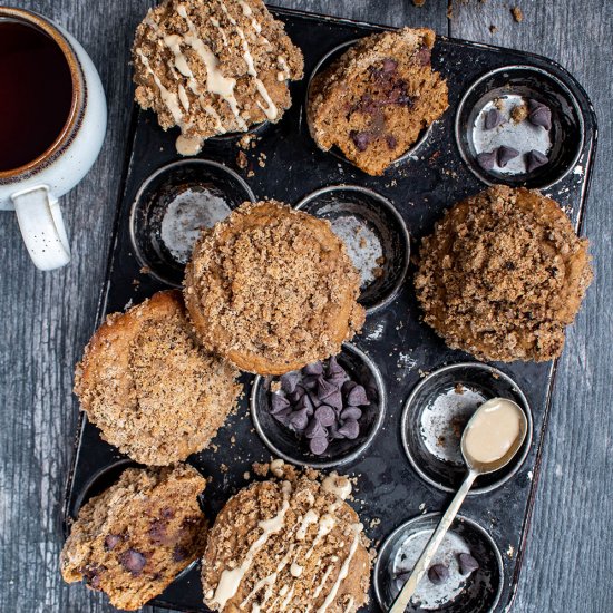 Espresso rye chocolate chip muffins