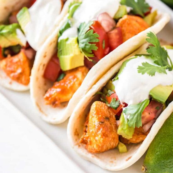 soft chicken tacos!