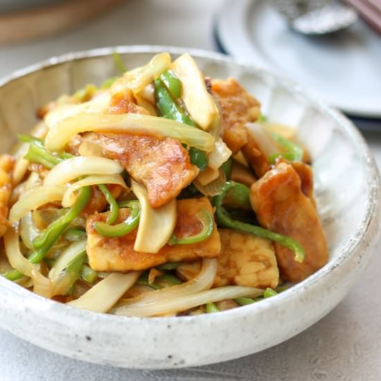 Tempeh Stir Fry in Japanese Teriyak