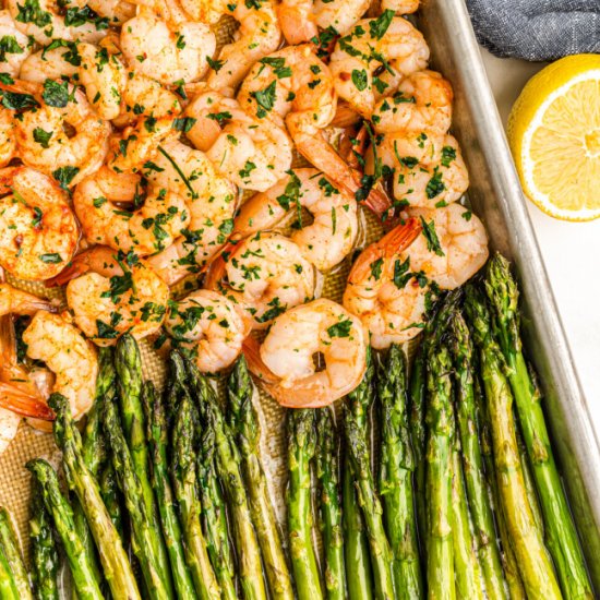 shrimp and asparagus sheet pan!