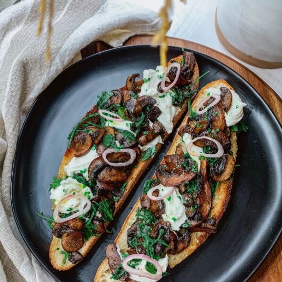 Mushroom and Burrata Toast