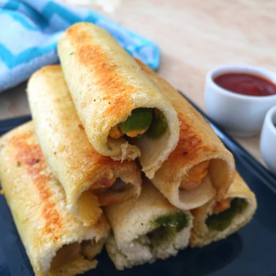 Paneer bread rolls