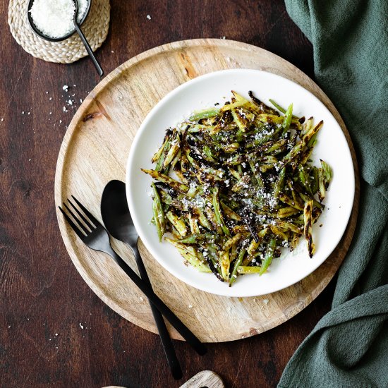 Charred Green Beans with Pecorino