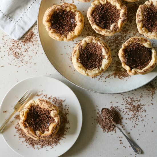 Chocolate orange custard tarts