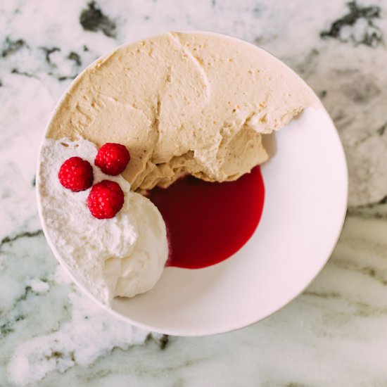 Peanut Butter Mousse with Raspberry