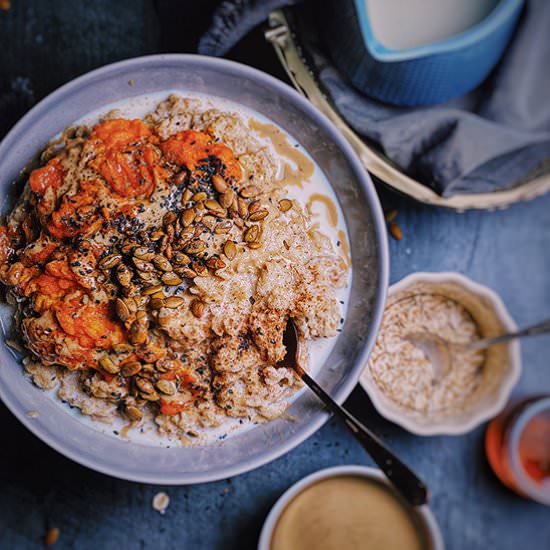 sweet potato & maple tahini oatmeal