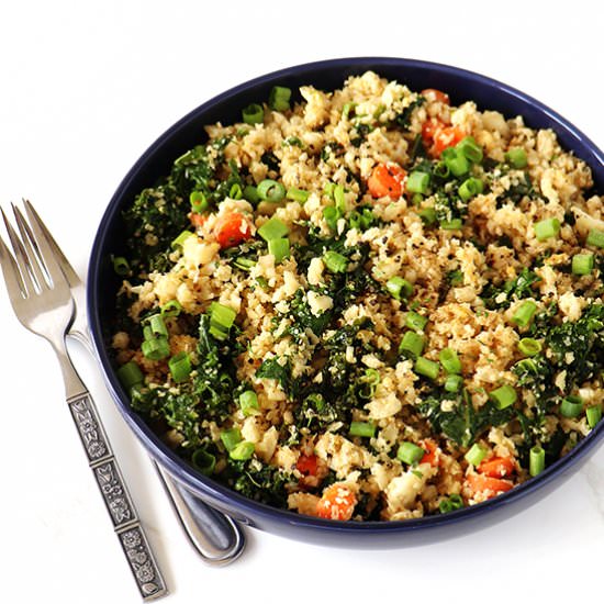 Kale Cauliflower Rice Stir-Fry