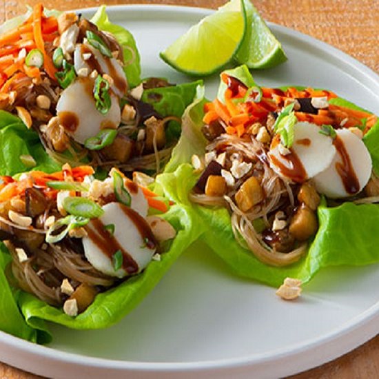 Hoisin Eggplant Lettuce Wraps