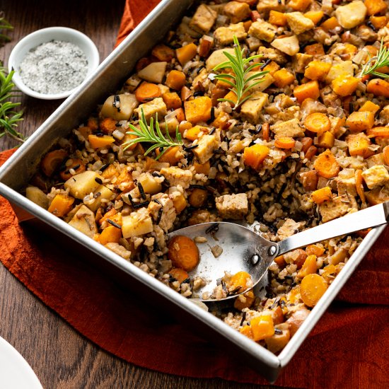 Autumn Squash Wild Rice Bake