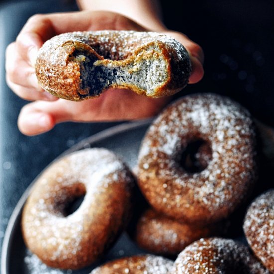 Black Sesame Mochi Donuts