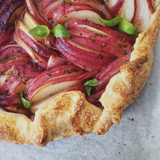 Nectarine basil galette