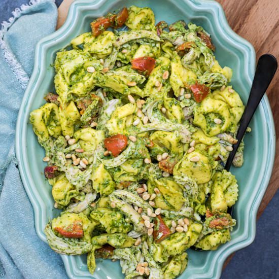 Pesto Tortellini Salad with Chicken