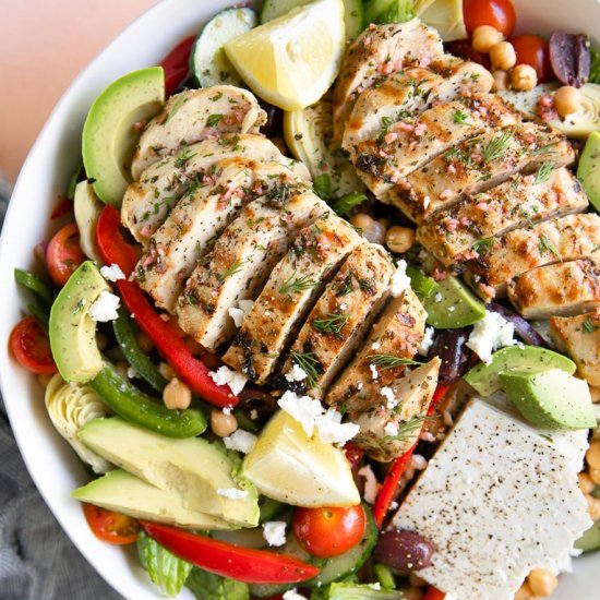 Grilled Greek Chicken Salad