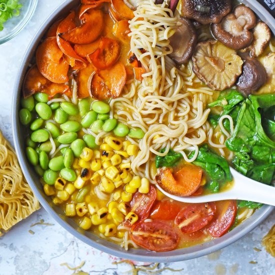 Veggie Loaded Ramen Noodle Soup