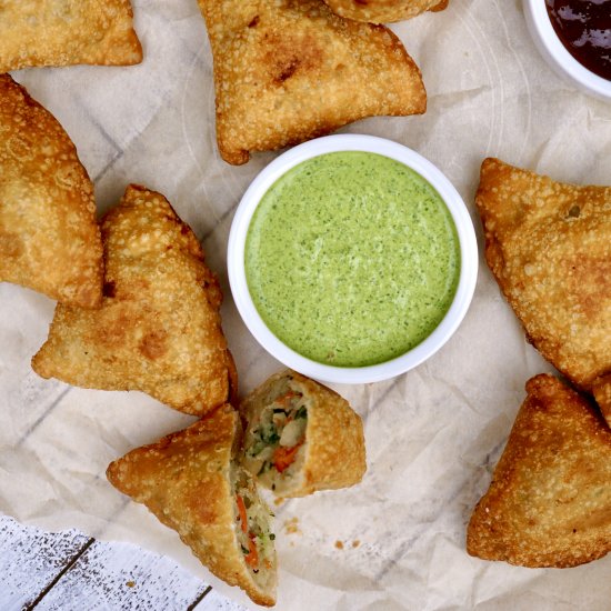 Potato Samosas With Cilantro-Mint