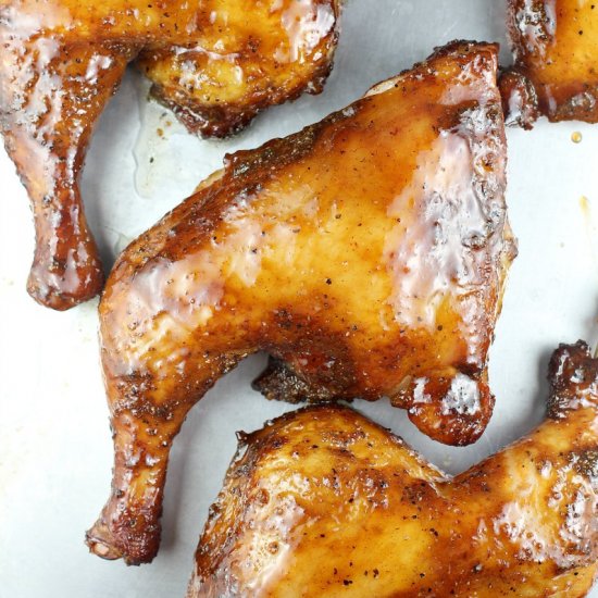 Maple Bourbon Chicken Quarters