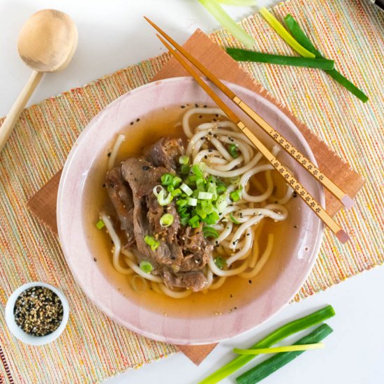 Home made rib eye udon