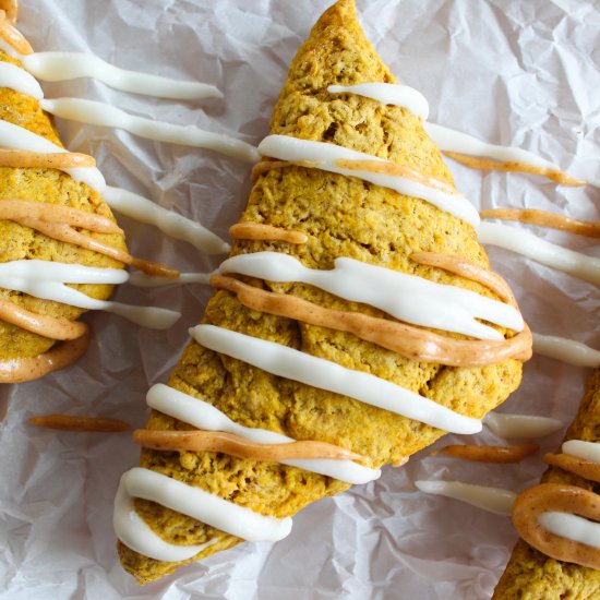 Double-Glazed Pumpkin Scones