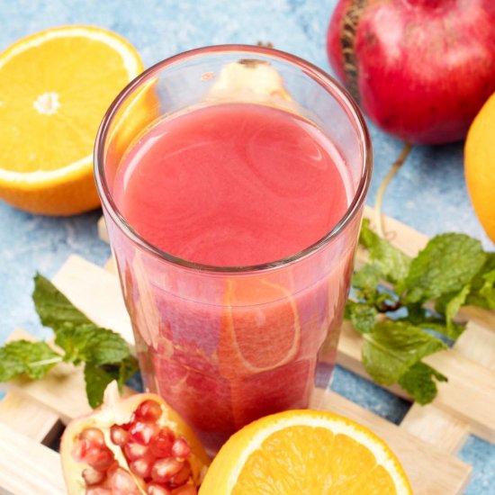 Stunning Orange Pomegranate Juice