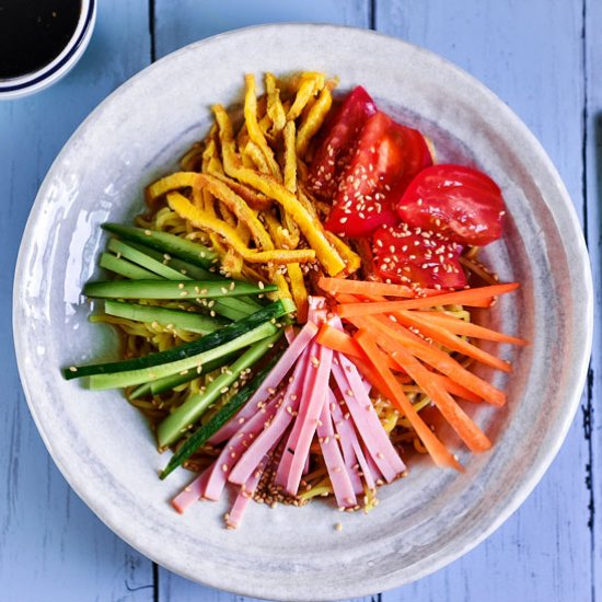 Japanese noodle salad Hiyashi Chuka