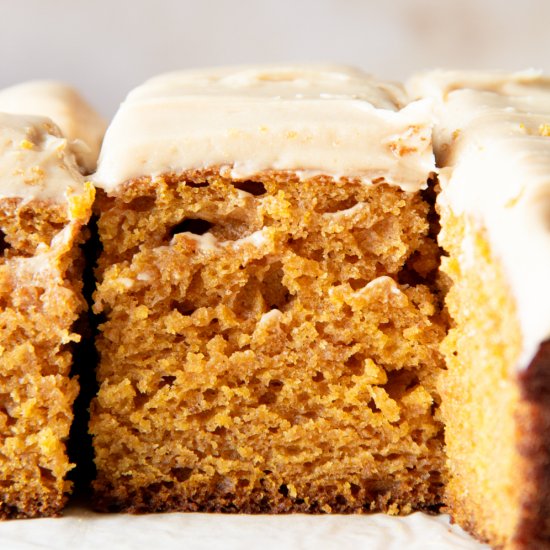 Pumpkin Cake with Caramel Frosting