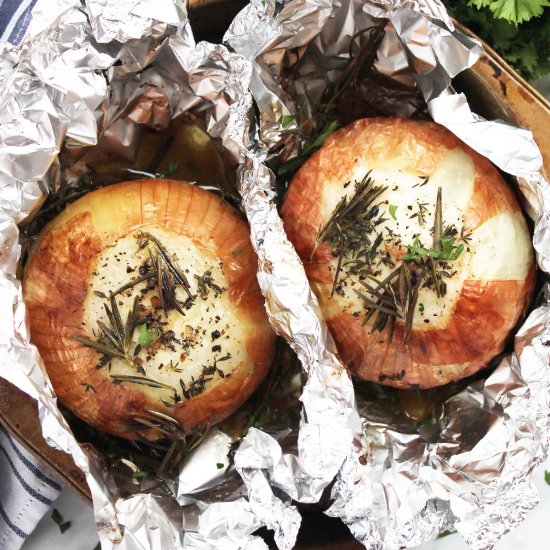 Whole Roasted Onions In Foil