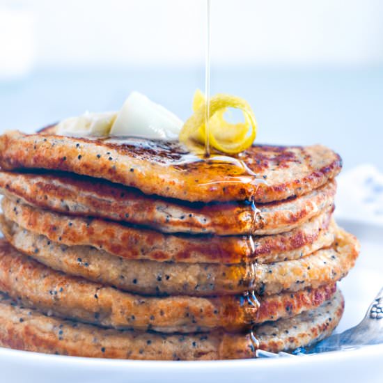 Overnight Lemon Poppyseed Pancakes