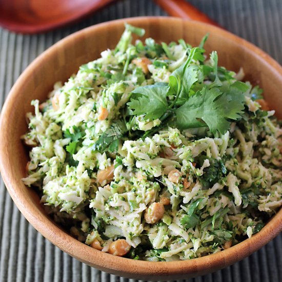 Broccoli slaw with tahini-lime