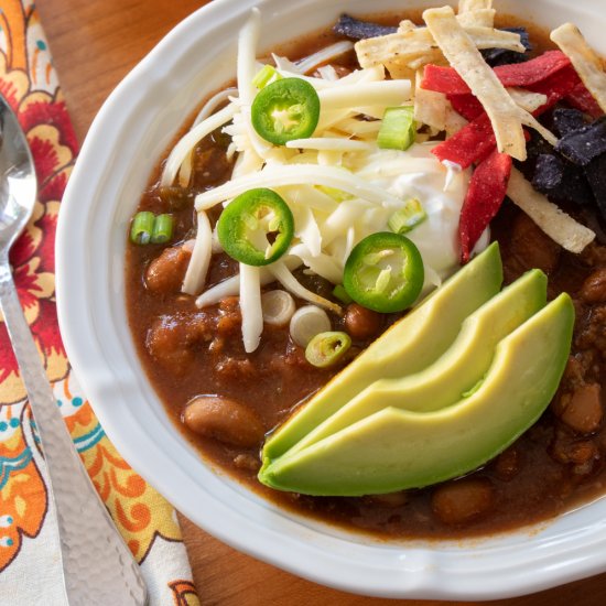 Smoky Beef and Poblano Chili