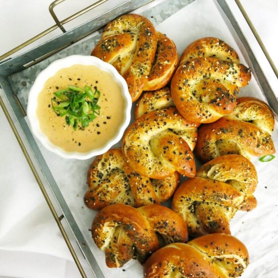 Miso Queso & Furikake Pretzels