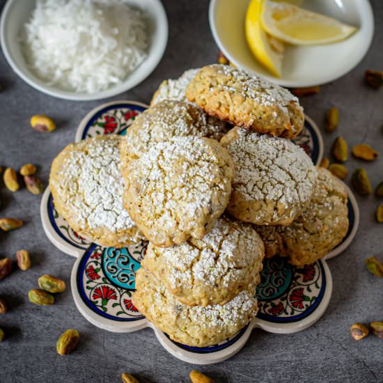 Coconut Lemon Ghriba Cookies