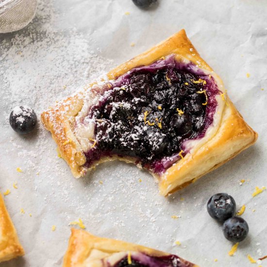 Blueberry cheese danish with puff