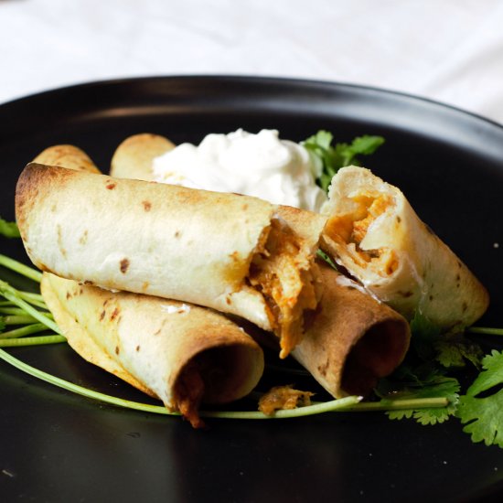 Cheesy Chicken Baked Taquitos