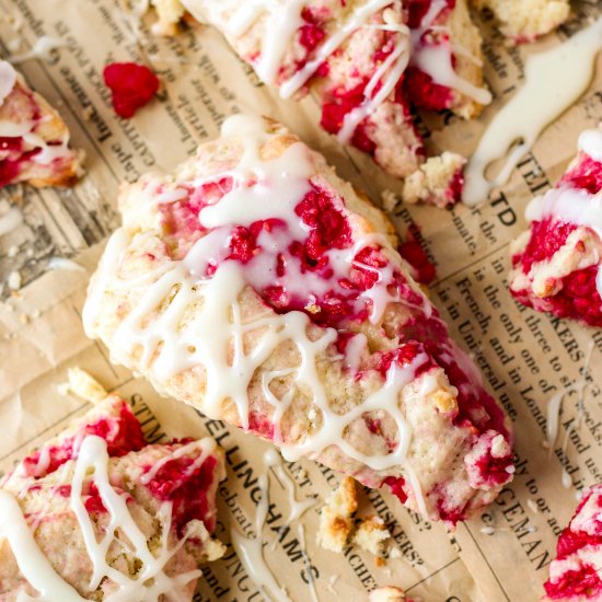 Raspberry White Chocolate Scones