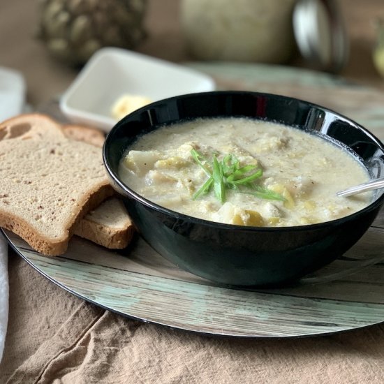 Vegan Cream of Leek & Turnip Soup