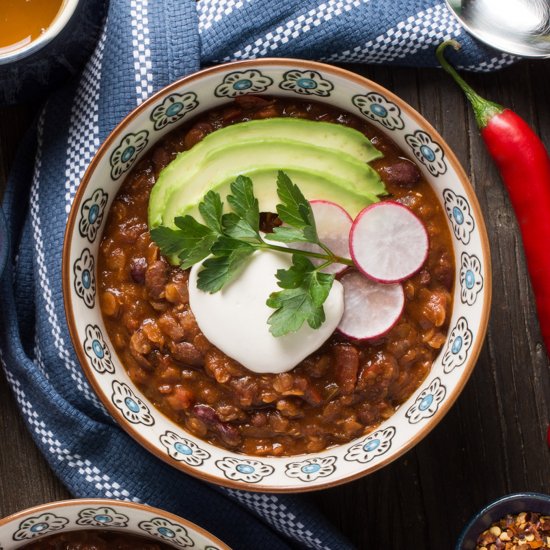 Vegan Red Lentil Chili