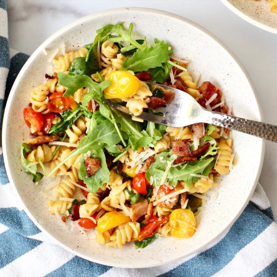 BLT Pasta with Arugula for Two