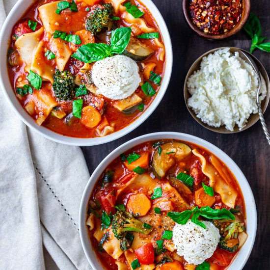 Vegetarian Lasagna Soup