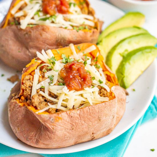 Taco stuffed sweet potatoes