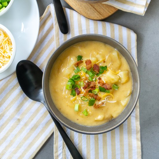 Cheddar Potato Soup with Wine