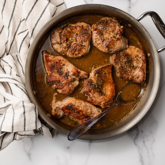 Sticky Apple Cider Pork Chops