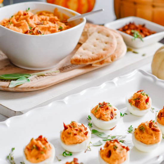 Roasted Sweet Potato Deviled Eggs