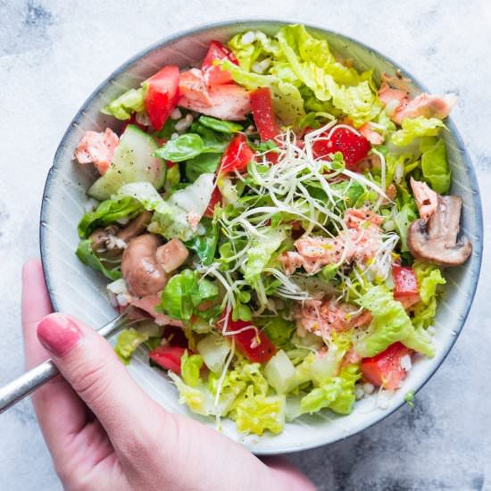 Salad with Fresh Salmon