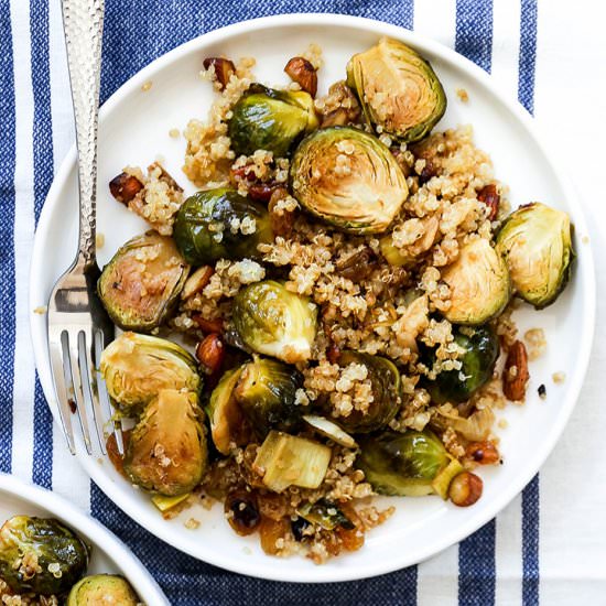 Roasted Brussels Sprouts and Leeks